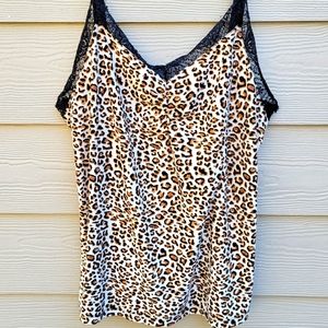 Leopard print cami shirt - 2X
